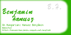 benjamin hanusz business card